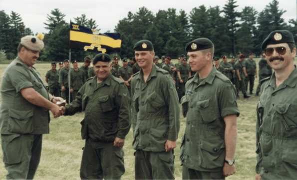 LCol Irvine, Cpl Engel, Pte Skuce, Pte Evershed and Cpl Landry